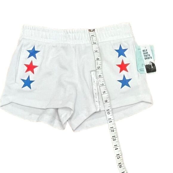 DSG Youth Girls' Fleece Shorts Pure White Star Stripe, Size YL, NWT - Picture 10 of 11